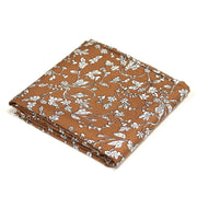 Tissu viscose fluide, fines fleurs blanches et noirs, fond ocre ou fond vert - tissuspipi.com