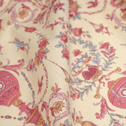 Tissu coton grande largeur 280cm TOILE DE JOUY MONTGOLFIERES jaune & rose - tissuspipi.com