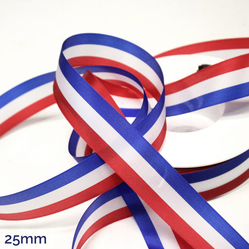 Ruban tricolore français bleu blanc rouge pour médailles, inaugurations et écharpes tricolores - tissuspipi.com
