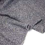 Tissu Tweed de laine faux - uni blanc cassé et bleu marine - Fabrication italienne - tissuspipi.com