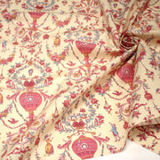 Tissu coton grande largeur 280cm TOILE DE JOUY MONTGOLFIERES jaune & rose - tissuspipi.com