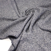 Tissu Tweed de laine faux - uni blanc cassé et bleu marine - Fabrication italienne - tissuspipi.com