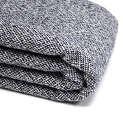 Tissu Tweed de laine faux - uni blanc cassé et bleu marine - Fabrication italienne - tissuspipi.com