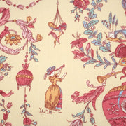 Tissu coton grande largeur 280cm TOILE DE JOUY MONTGOLFIERES jaune & rose - tissuspipi.com