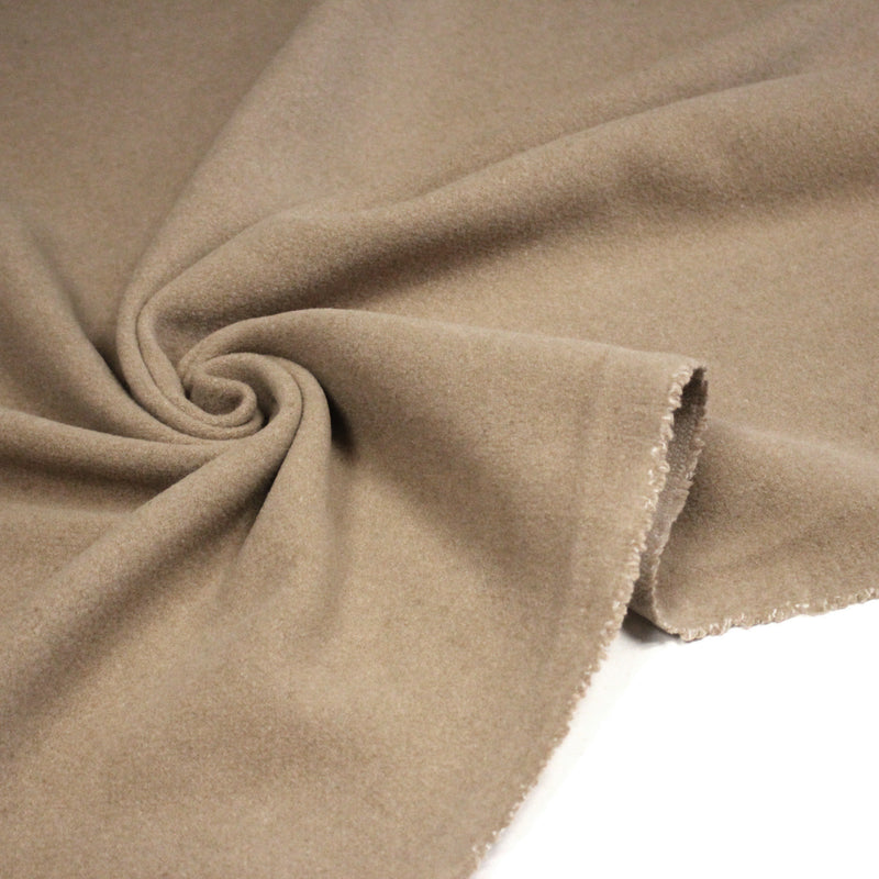 Tissu velours de laine marron Cappuccino - Fabrication italienne - tissuspipi.com