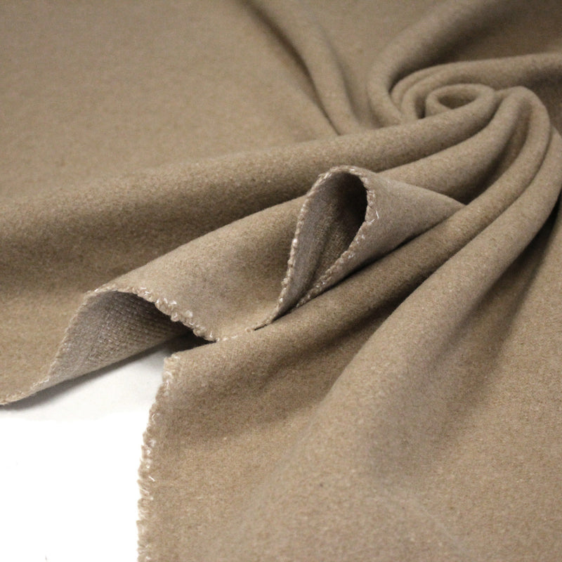 Tissu velours de laine marron Cappuccino - Fabrication italienne - tissuspipi.com