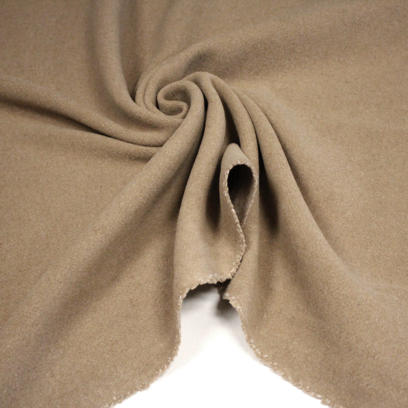 Tissu velours de laine marron Cappuccino - Fabrication italienne - tissuspipi.com