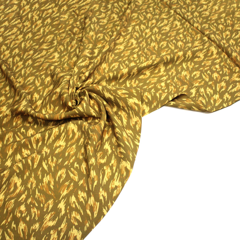 Tissu Viscose fluide MONIQUE faux - uni léopard vert & bronze - OEKO - TEX - tissuspipi.com