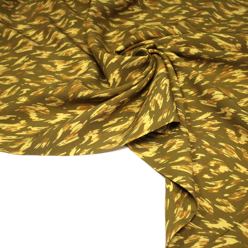 Tissu Viscose fluide MONIQUE faux - uni léopard vert & bronze - OEKO - TEX - tissuspipi.com