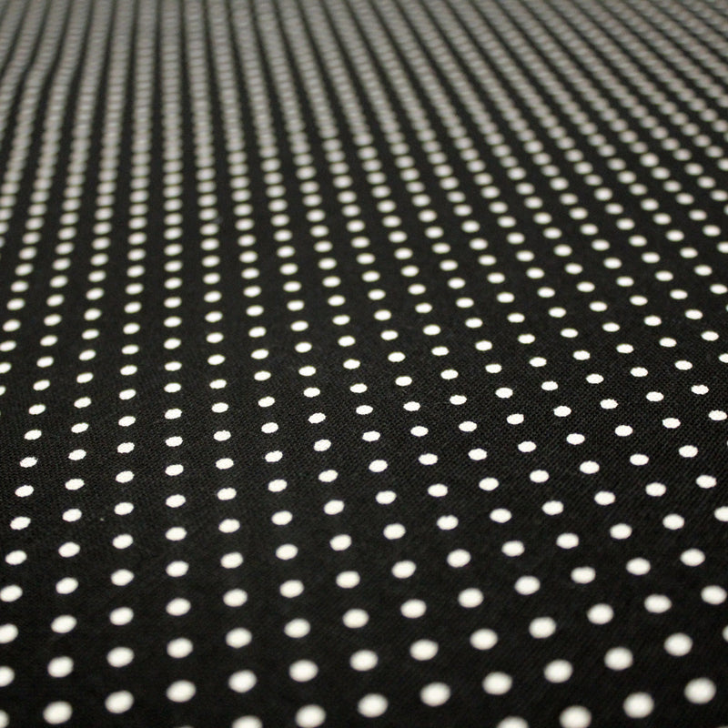 Tissu coton POLKA DOT noir et pois écrus 2mm - tissuspipi.com