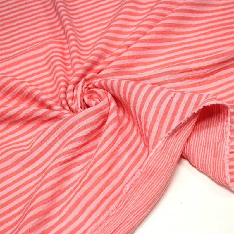 Tissu double gaze coton RAYURES recto verso : nombreuses couleurs ! OEKO - TEX - tissuspipi.com