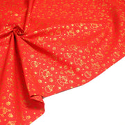 Tissu coton NOËL rouge au Père - Noël et cadeaux dorés - OEKO - TEX - tissuspipi.com