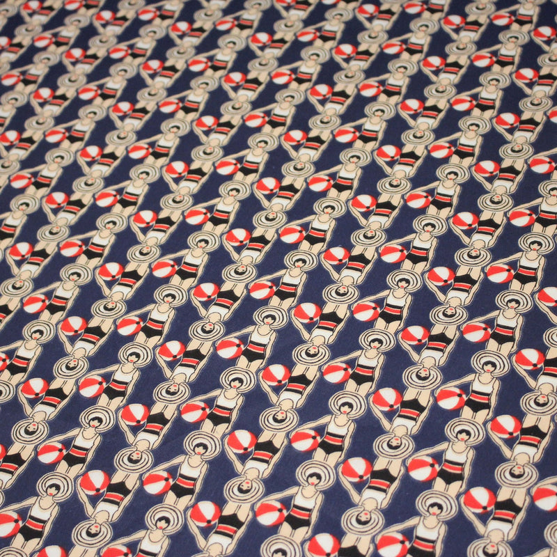 Tissu cotonnade LES NAGEUSES ART DECO - OEKO - TEX STANDARD 100 - tissuspipi.com