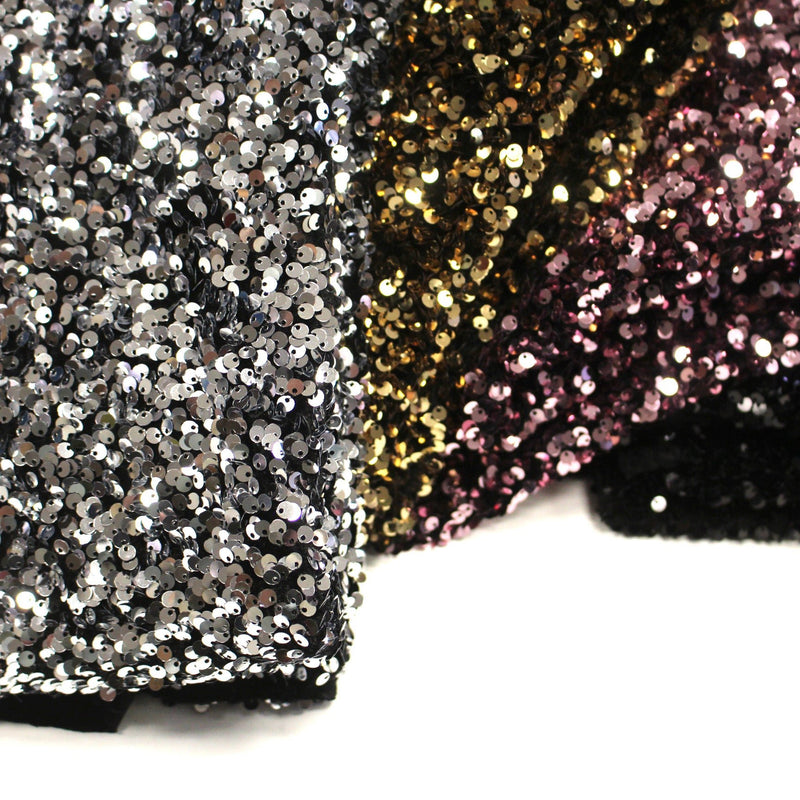 Tissu Sequin paillettes sur velours, nombreuses couleurs ! - tissuspipi.com