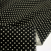 Tissu coton POLKA DOT noir et pois écrus 2mm - tissuspipi.com