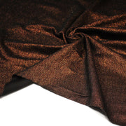 Tissu Maille viscose rouge cuivre lurex et verso noir, de fabrication française - tissuspipi.com