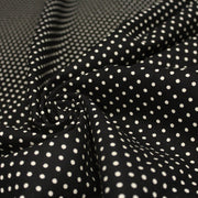 Tissu coton POLKA DOT noir et pois écrus 2mm - tissuspipi.com