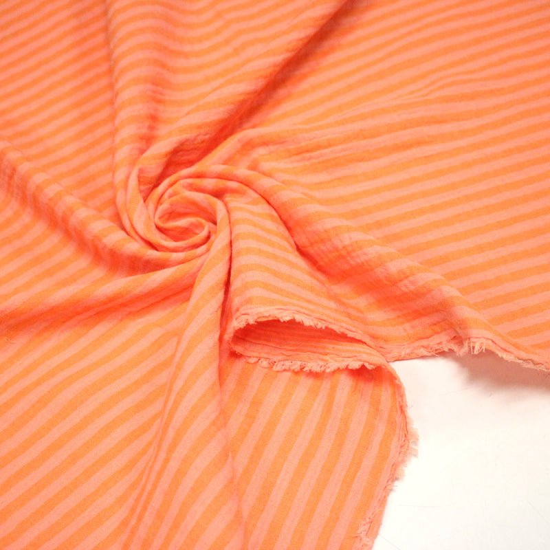 Tissu double gaze coton RAYURES recto verso : nombreuses couleurs ! OEKO - TEX - tissuspipi.com