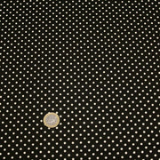 Tissu coton POLKA DOT noir et pois écrus 2mm - tissuspipi.com