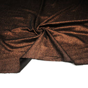 Tissu Maille viscose rouge cuivre lurex et verso noir, de fabrication française - tissuspipi.com