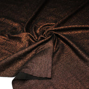 Tissu Maille viscose rouge cuivre lurex et verso noir, de fabrication française - tissuspipi.com