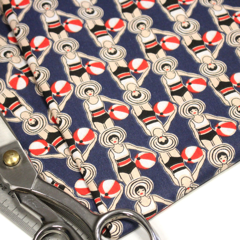 Tissu cotonnade LES NAGEUSES ART DECO - OEKO - TEX STANDARD 100 - tissuspipi.com