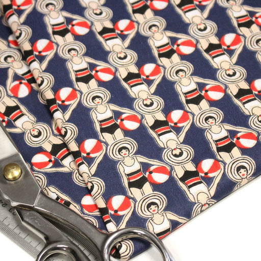 Tissu cotonnade LES NAGEUSES ART DECO - OEKO - TEX STANDARD 100 - tissuspipi.com