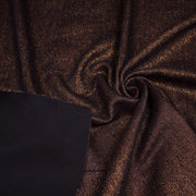 Tissu Maille viscose rouge cuivre lurex et verso noir, de fabrication française - tissuspipi.com