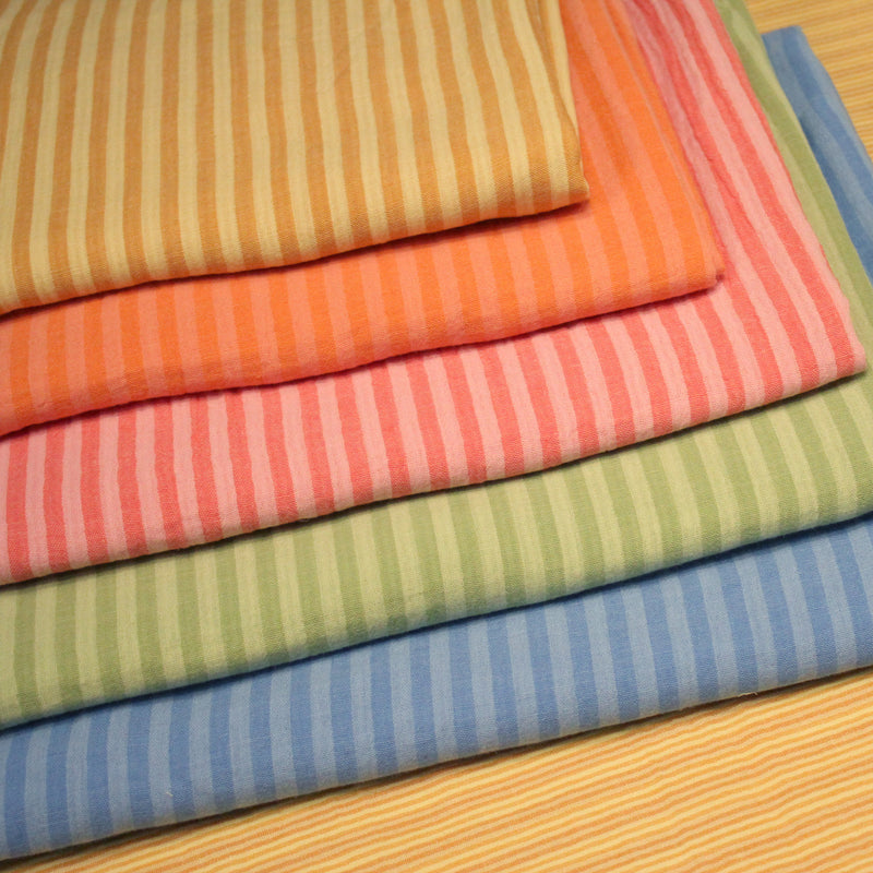 Tissu double gaze coton RAYURES recto verso : nombreuses couleurs ! OEKO - TEX - tissuspipi.com