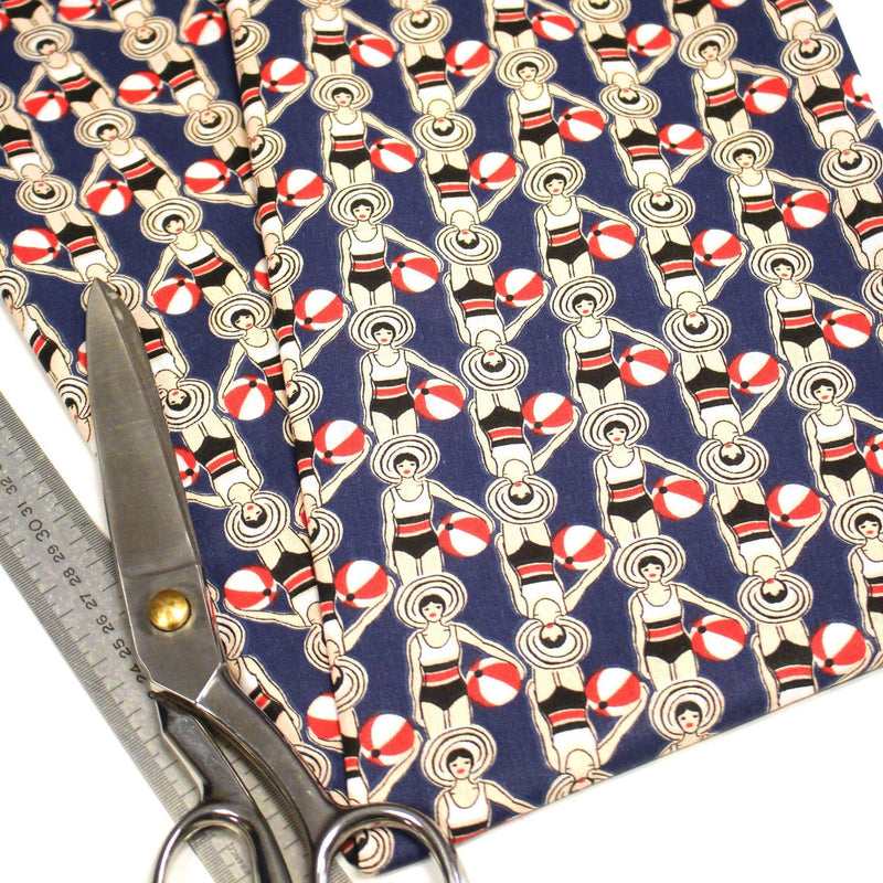 Tissu cotonnade LES NAGEUSES ART DECO - OEKO - TEX STANDARD 100 - tissuspipi.com