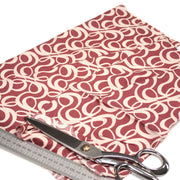 Tissu viscose fluide, motifs et cercles géométriques écrus, fond terre de sienne - tissuspipi.com
