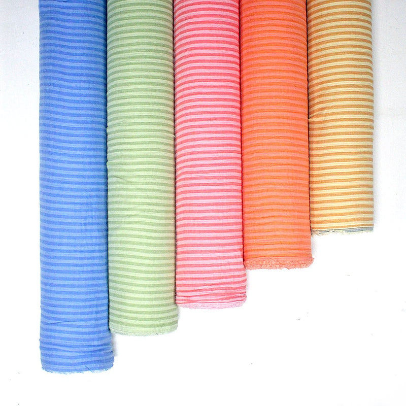 Tissu double gaze coton RAYURES recto verso : nombreuses couleurs ! OEKO - TEX - tissuspipi.com