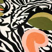 Tissu viscose fluide COMPORTA, motif graphique noir blanc, fleuri vert rose corail - Fabrication française - tissuspipi.com