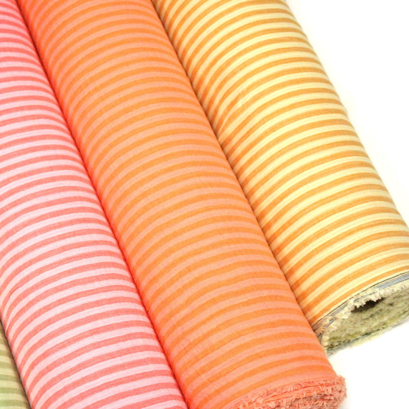 Tissu double gaze coton RAYURES recto verso : nombreuses couleurs ! OEKO - TEX - tissuspipi.com