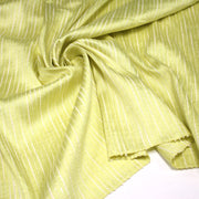 Tissu coton soie tissé rayé, trois couleurs : vert, jaune, gris - MADE IN FRANCE - tissuspipi.com