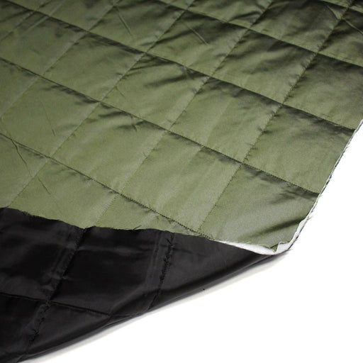 Tissu matelassé recto vert kaki, verso noir - Fabrication italienne - tissuspipi.com