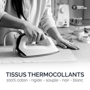 Tissu toile thermocollante 100% coton : souple, rigide, noir, blanc : RAPPORT QUALITE PRIX PARFAIT - tissuspipi.com