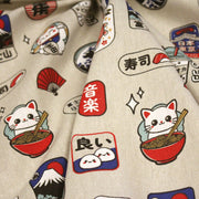 Tissu coton demi - natté façon lin aux motifs modernes japonais - OEKO - TEX - tissuspipi.com