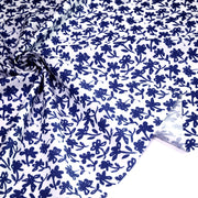 Tissu cotonnade aux fleurs japonaise & dessins à l'encre de Chine : rouge, noir, bleu - OEKO - TEX - tissuspipi.com