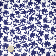 Tissu cotonnade aux fleurs japonaise & dessins à l'encre de Chine : rouge, noir, bleu - OEKO - TEX - tissuspipi.com