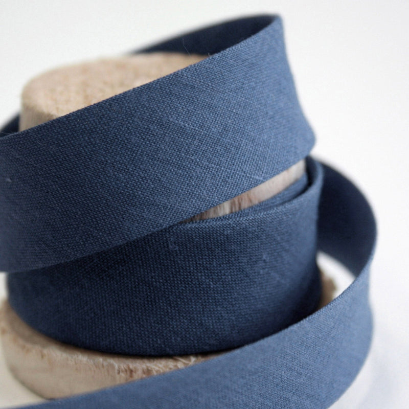 Biais de coton uni BLEU DE JOUY - tissuspipi.com