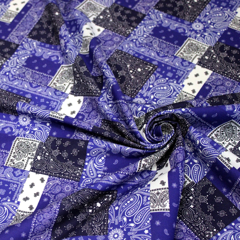 Tissu gabardine coton imprimée motif BANDANA paisley : nombreuses couleurs ! - OEKO-TEX STANDARD 100 - tissuspipi.com