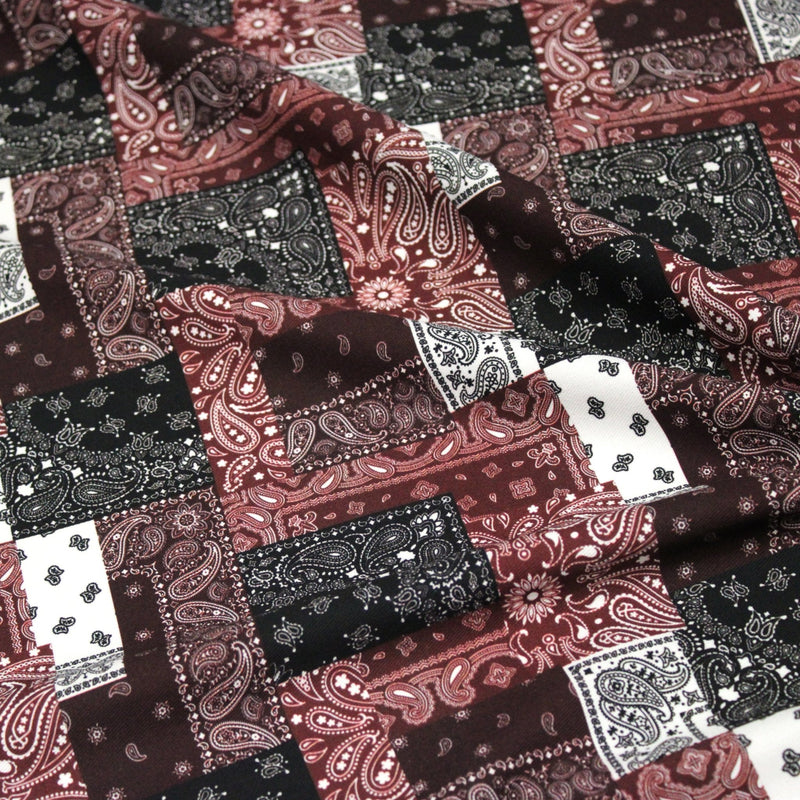Tissu gabardine coton imprimée motif BANDANA paisley : nombreuses couleurs ! - OEKO-TEX STANDARD 100 - tissuspipi.com