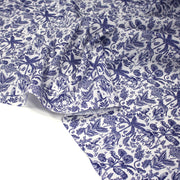 Tissu Toile de Jouy bleu forêt tropicale : cotonnade ou gabardine - OEKO - TEX - tissuspipi.com