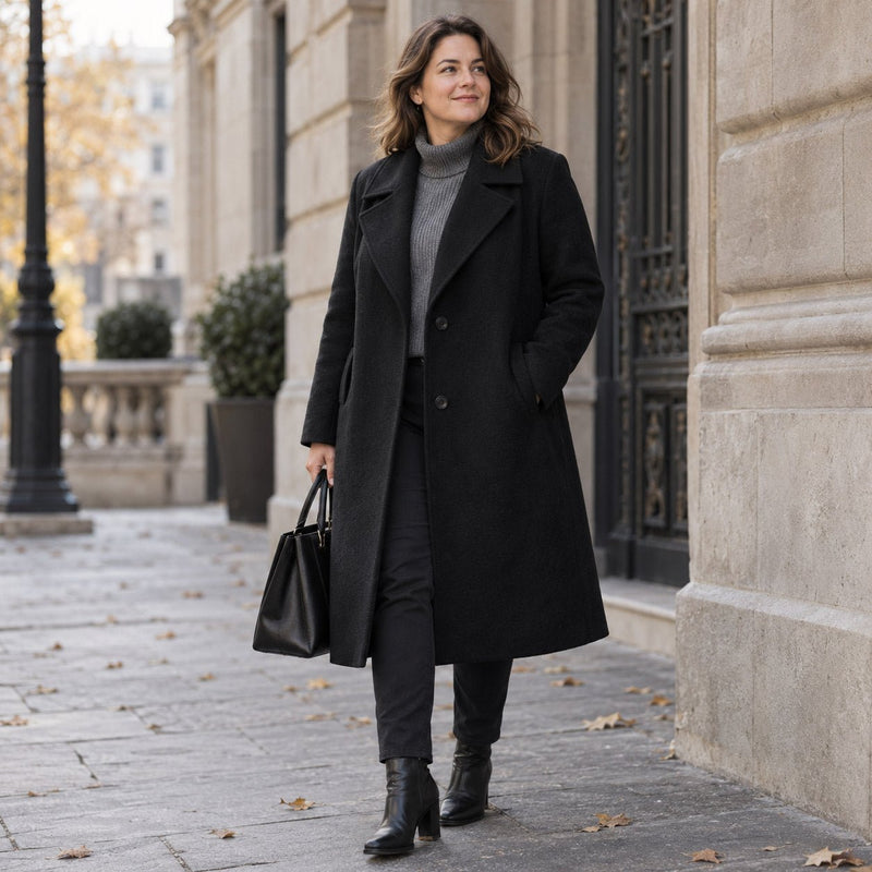 Tissu Drap de laine noir épais, 600gr/m2, fabrication française - tissuspipi.com