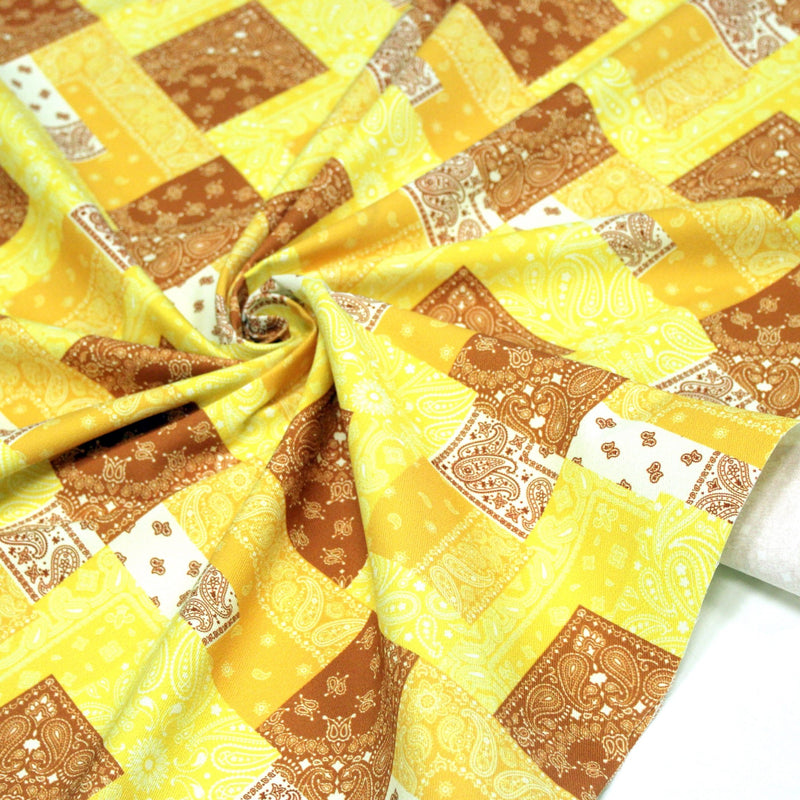 Tissu gabardine coton imprimée motif BANDANA paisley : nombreuses couleurs ! - OEKO-TEX STANDARD 100 - tissuspipi.com