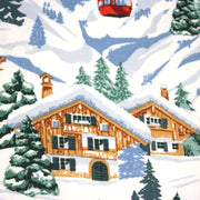 Tissu cotonnade Ski, chalets et montagnes enneigées - OEKO - TEX STANDARD 100 - tissuspipi.com