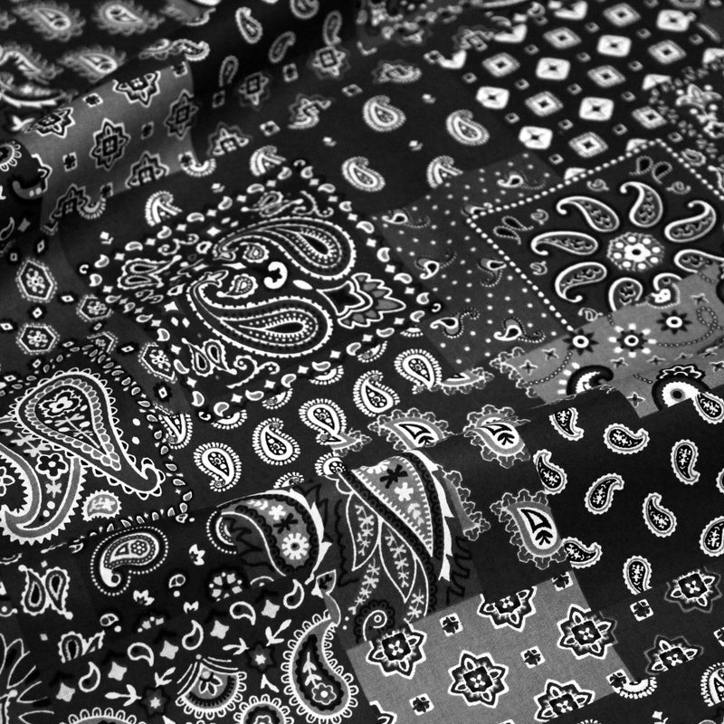 Tissu cotonnade, motif BANDANA paisley : rouge / bleu / vert / noir - OEKO - TEX STANDARD 100 - tissuspipi.com