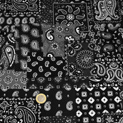 Tissu cotonnade, motif BANDANA paisley : rouge / bleu / vert / noir - OEKO - TEX STANDARD 100 - tissuspipi.com