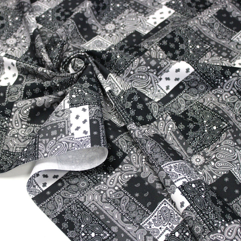 Tissu gabardine coton imprimée motif BANDANA paisley : nombreuses couleurs ! - OEKO-TEX STANDARD 100 - tissuspipi.com